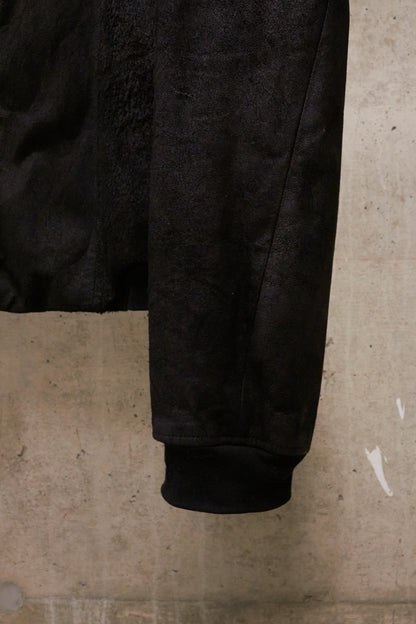 Julius_7 AW15-16 "sphere;" Reverse Lamb Leather Geometric Rider Jacket