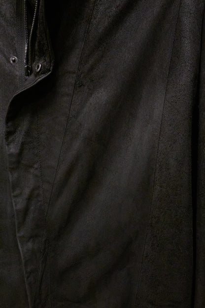 Julius_7 AW15-16 "sphere;" Reverse Lamb Leather Geometric Rider Jacket