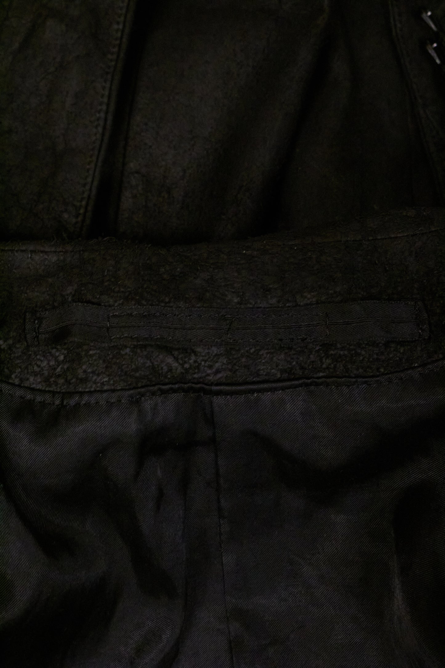 Julius_7 AW15-16 "sphere;" Reverse Lamb Leather Geometric Rider Jacket