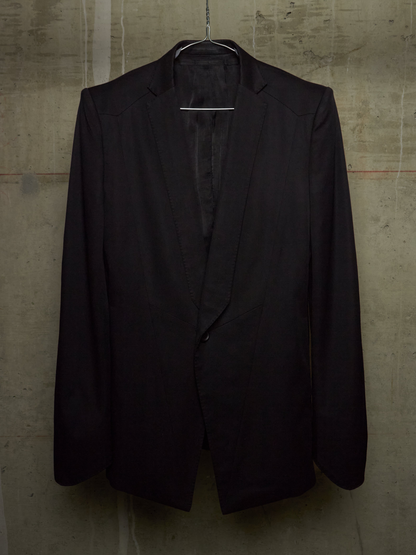 Julius_7 SS15 "prism;" Wool Viscose Twill Geometric Single Button Blazer