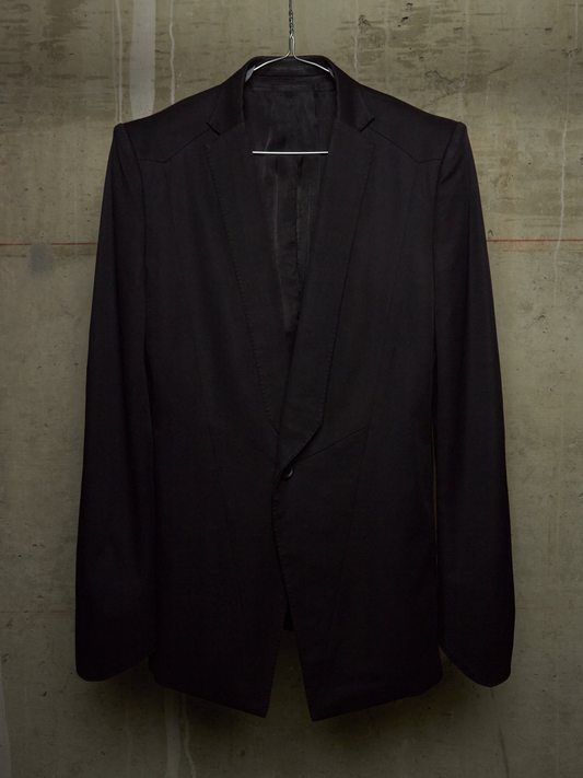 Julius_7 SS15 "prism;" Wool Viscose Twill Geometric Single Button Blazer