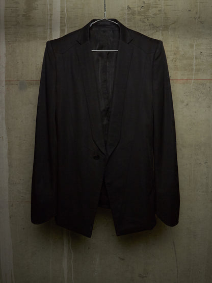 Julius_7 SS15 "prism;" Wool Viscose Twill Geometric Single Button Blazer