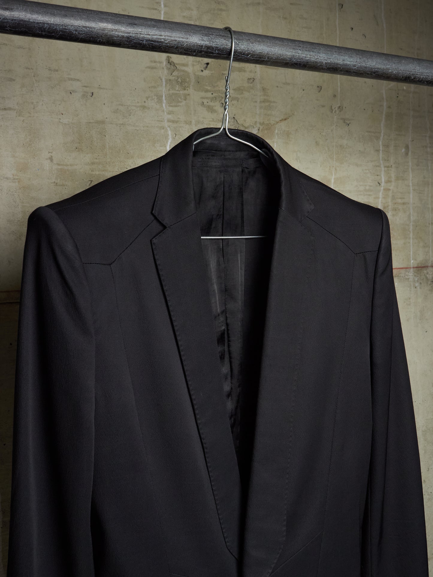 Julius_7 SS15 "prism;" Wool Viscose Twill Geometric Single Button Blazer