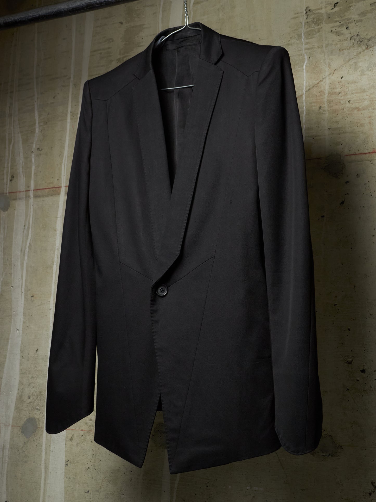 Julius_7 SS15 "prism;" Wool Viscose Twill Geometric Single Button Blazer