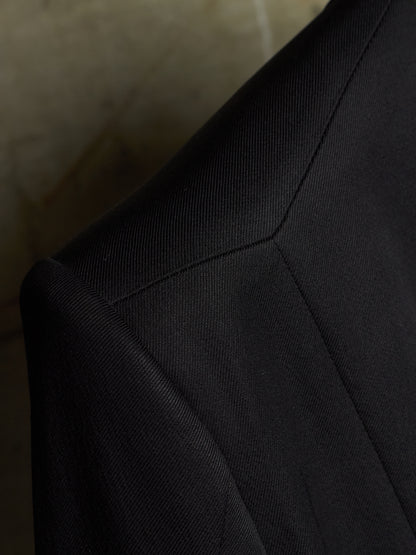 Julius_7 SS15 "prism;" Wool Viscose Twill Geometric Single Button Blazer