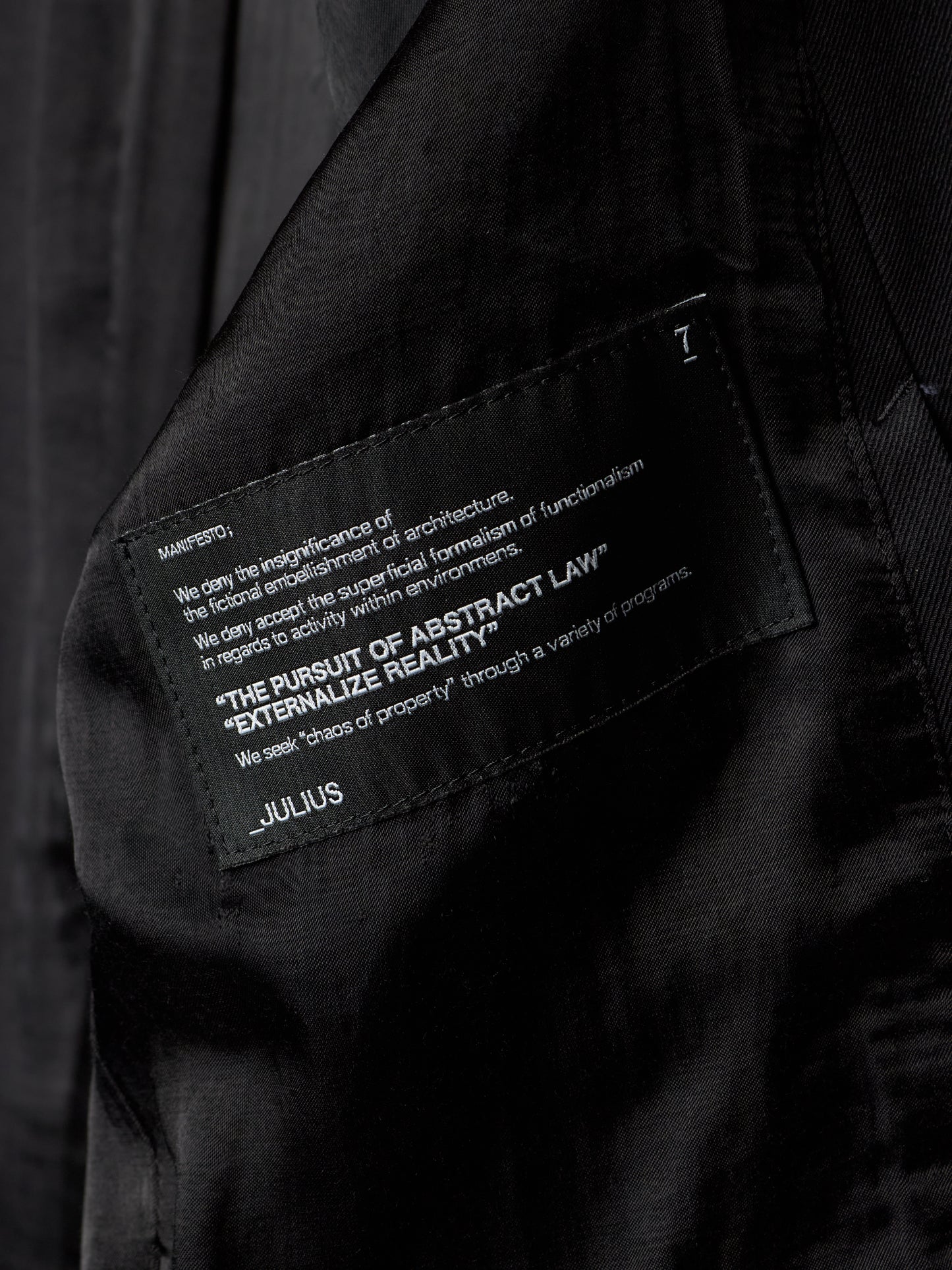 Julius_7 SS15 "prism;" Wool Viscose Twill Geometric Single Button Blazer