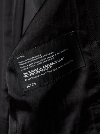 Julius_7 SS15 "prism;" Wool Viscose Twill Geometric Single Button Blazer