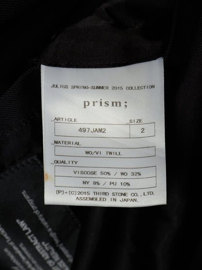 Julius_7 SS15 "prism;" Wool Viscose Twill Geometric Single Button Blazer