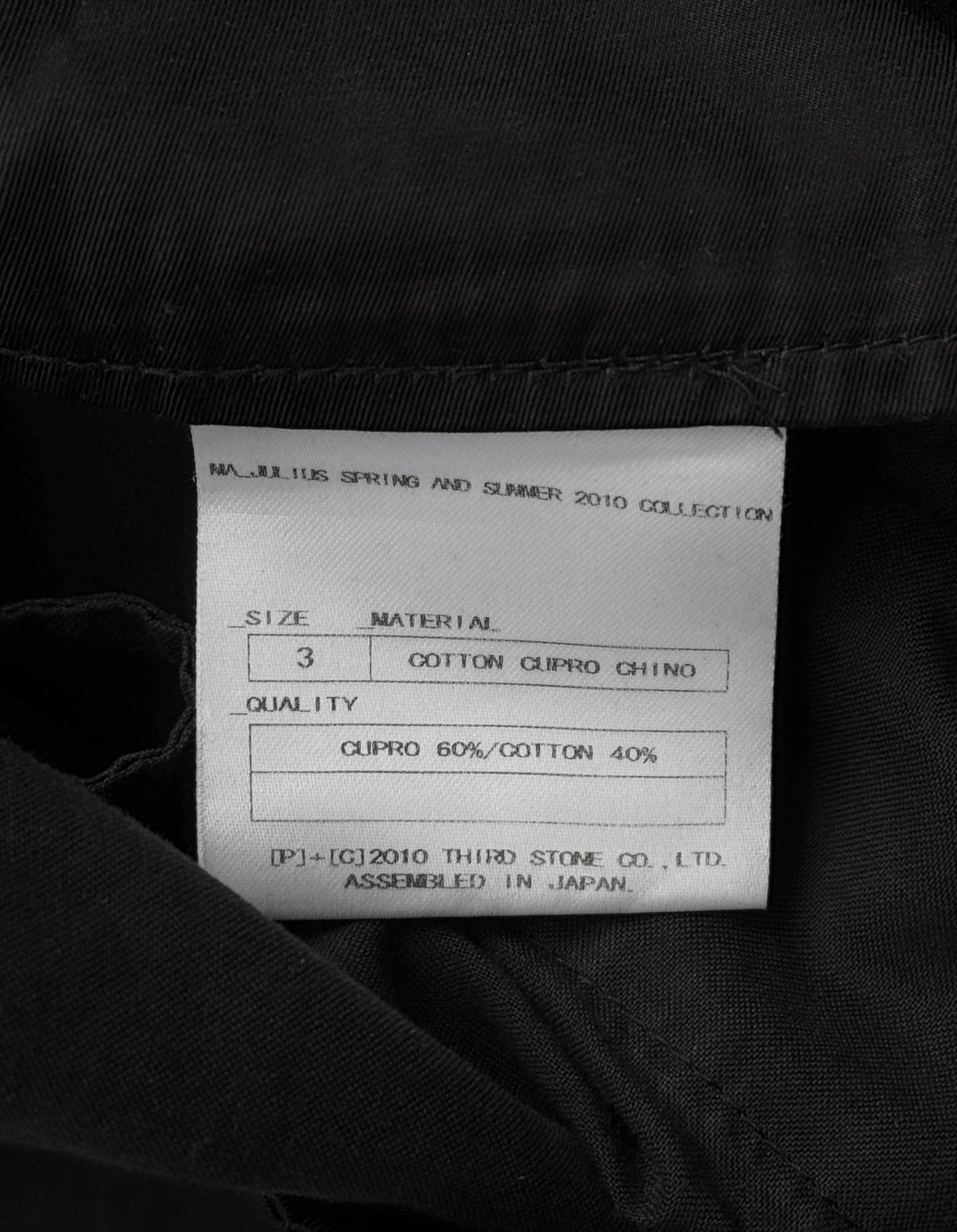 MA_Julius SS10 Cotton Cupro Chino Cargo Pants