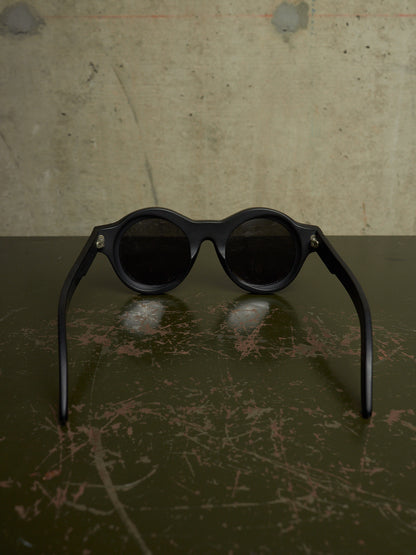 KUBORAUM x Julius_7 'Maske A1 BM ES' Burnt Leather Round Lens Sunglasses