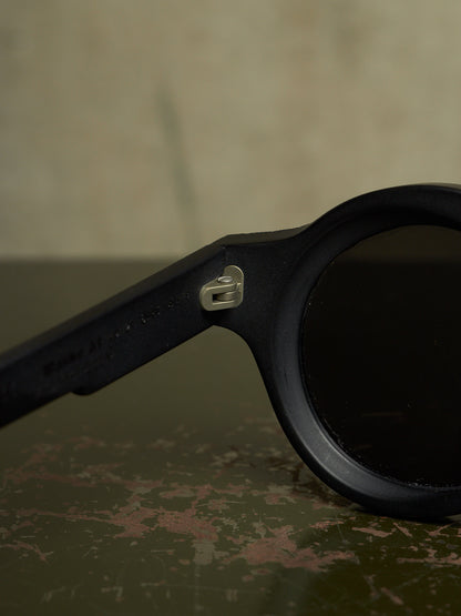 KUBORAUM x Julius_7 'Maske A1 BM ES' Burnt Leather Round Lens Sunglasses