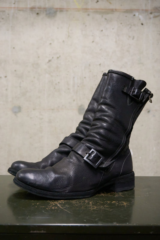 Kyoji Maruyama Early 00s 'MA8526' Black Cow Leather Side Zip Engineer Boots