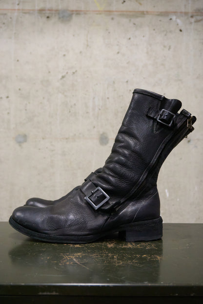 Kyoji Maruyama Early 00s 'MA8526' Black Cow Leather Side Zip Engineer Boots