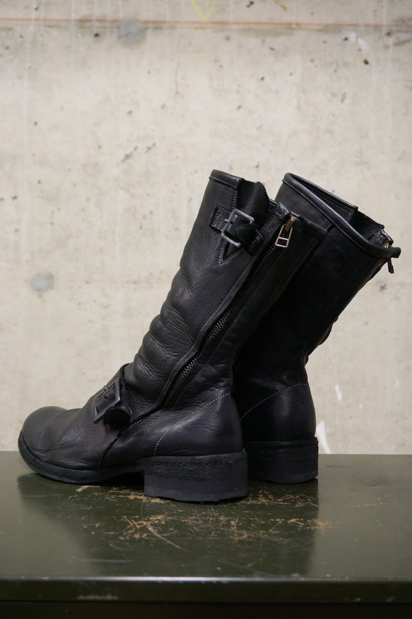 Kyoji Maruyama Early 00s 'MA8526' Black Cow Leather Side Zip Engineer Boots