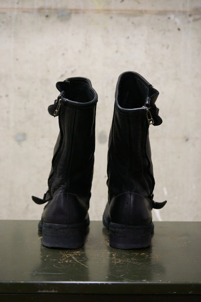 Kyoji Maruyama Early 00s 'MA8526' Black Cow Leather Side Zip Engineer Boots