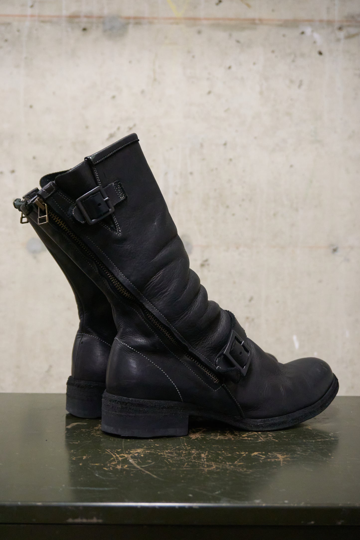Kyoji Maruyama Early 00s 'MA8526' Black Cow Leather Side Zip Engineer Boots