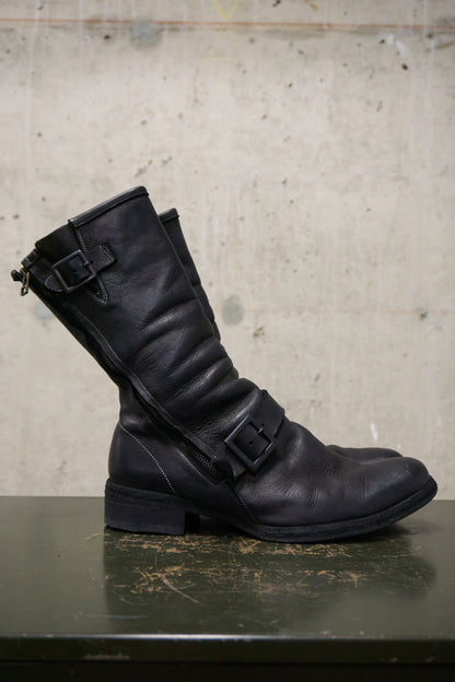 Kyoji Maruyama Early 00s 'MA8526' Black Cow Leather Side Zip Engineer Boots