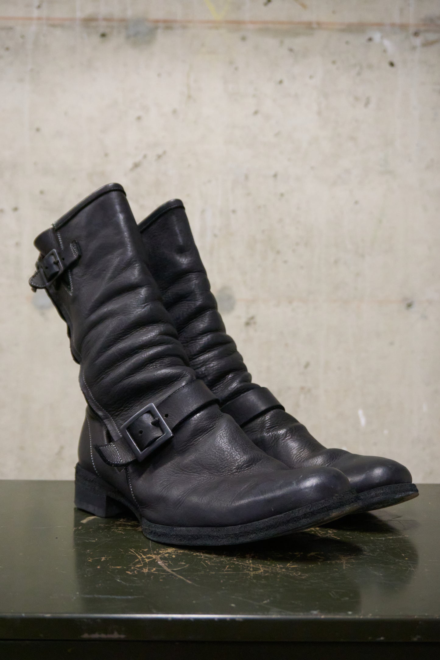 Kyoji Maruyama Early 00s 'MA8526' Black Cow Leather Side Zip Engineer Boots