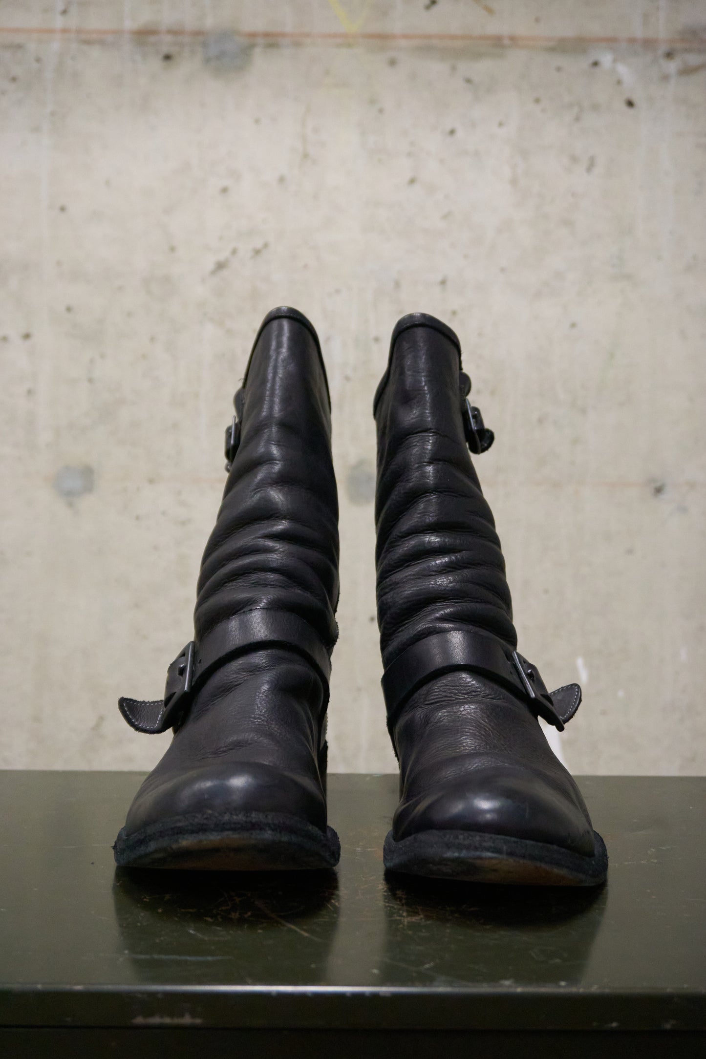 Kyoji Maruyama Early 00s 'MA8526' Black Cow Leather Side Zip Engineer Boots