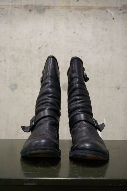 Kyoji Maruyama Early 00s 'MA8526' Black Cow Leather Side Zip Engineer Boots