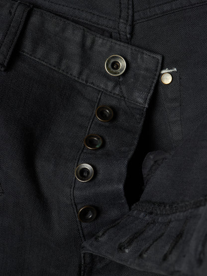 L.G.B. Early 00s 'BIG BAD WOLF' Charcoal Grey Multi Zip Flare Denim