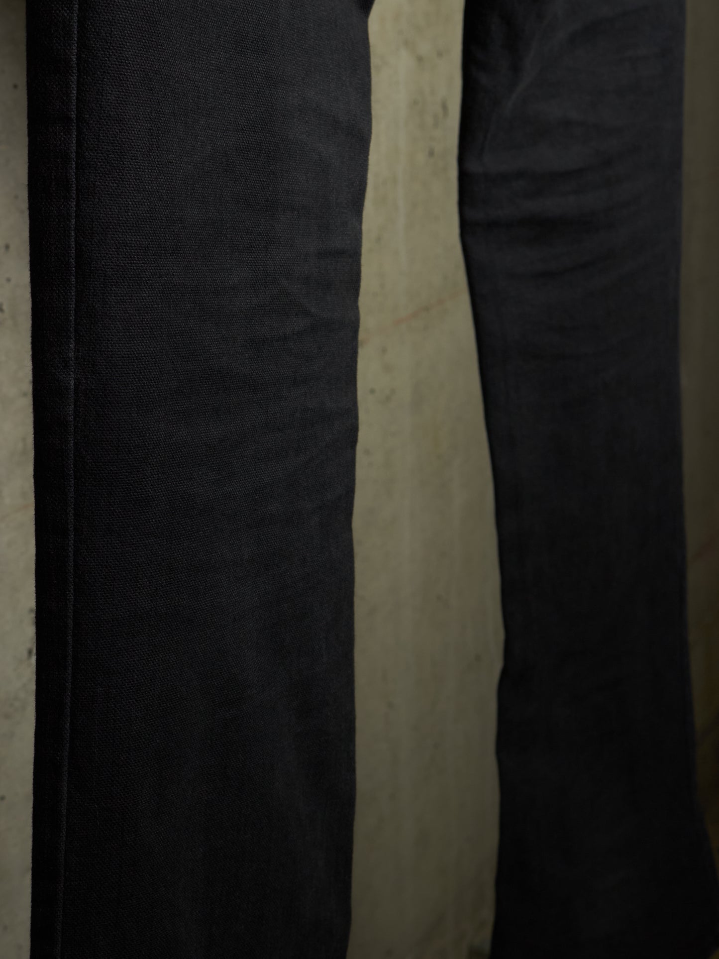 L.G.B. Early 00s 'BIG BAD WOLF' Charcoal Grey Multi Zip Flare Denim