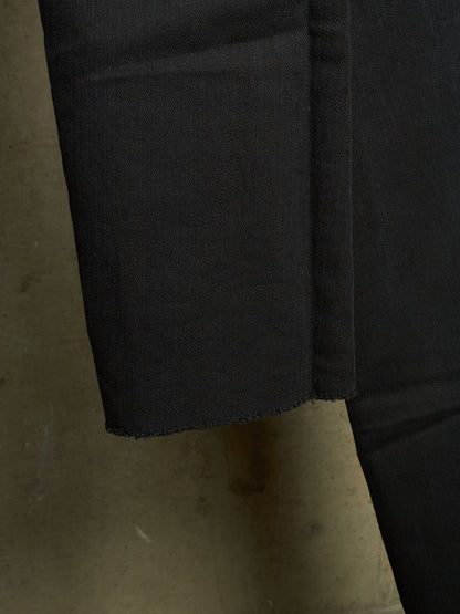 Label Under Construction 2010s Washed Black Cotton Linen Herringbone Twisted Hem Skinny Pants