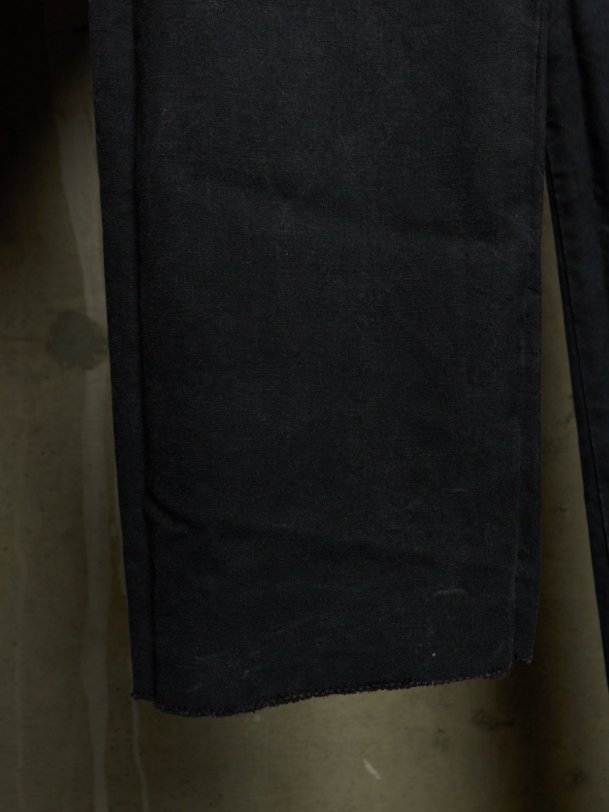 Label Under Construction 2010s Washed Dark Grey Cotton Frayed Hem Pants
