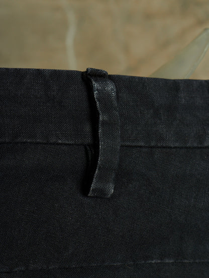 Label Under Construction 2010s Washed Dark Grey Cotton Frayed Hem Pants