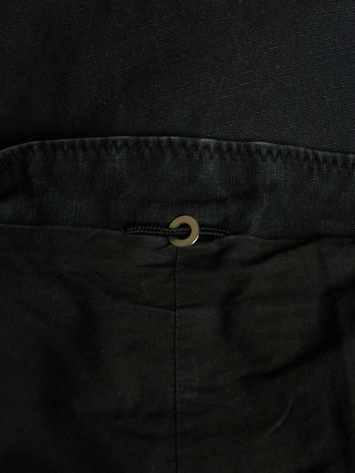 Label Under Construction 2010s Washed Dark Grey Cotton Frayed Hem Pants