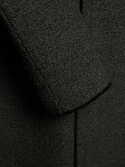 Label Under Construction AW16-17 '28FMCT62_WW62' Grey Virgin Wool Mock Neck Coat