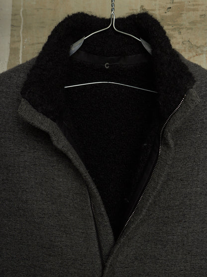 Label Under Construction AW16-17 '28FMCT62_WW62' Grey Virgin Wool Mock Neck Coat