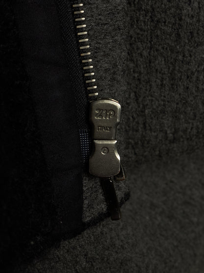 Label Under Construction AW16-17 '28FMCT62_WW62' Grey Virgin Wool Mock Neck Coat