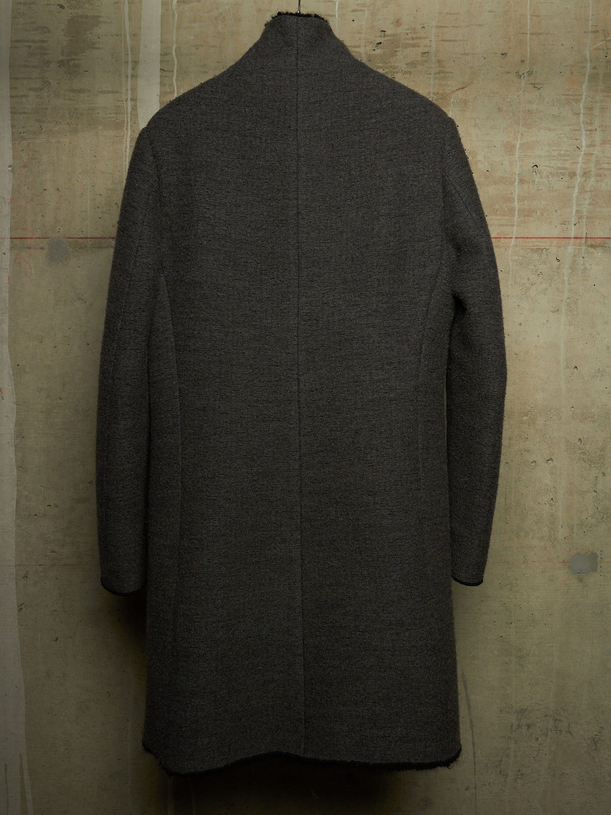 Label Under Construction AW16-17 '28FMCT62_WW62' Grey Virgin Wool Mock Neck Coat
