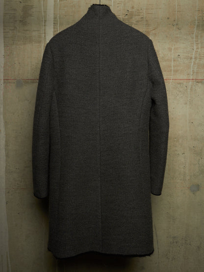 Label Under Construction AW16-17 '28FMCT62_WW62' Grey Virgin Wool Mock Neck Coat