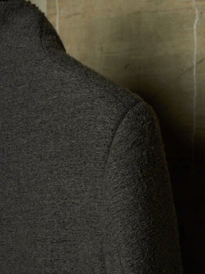Label Under Construction AW16-17 '28FMCT62_WW62' Grey Virgin Wool Mock Neck Coat