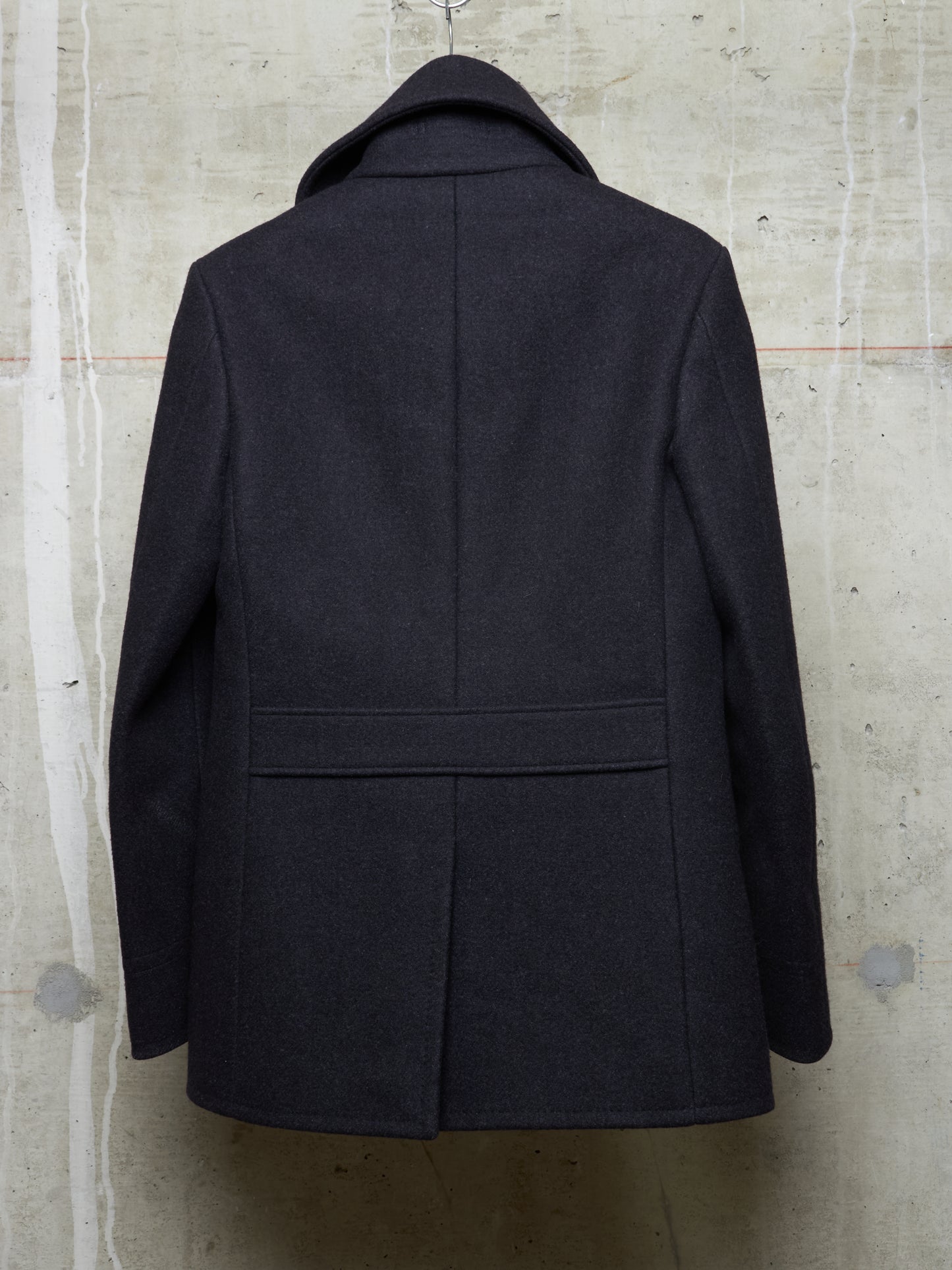 Lad Musician AW11 Charcoal Heavy Melton Wool Wide Collar Peacoat