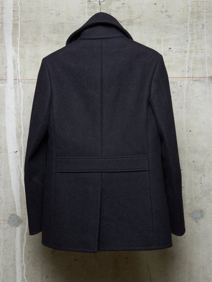 Lad Musician AW11 Charcoal Heavy Melton Wool Wide Collar Peacoat