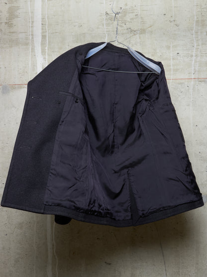 Lad Musician AW11 Charcoal Heavy Melton Wool Wide Collar Peacoat