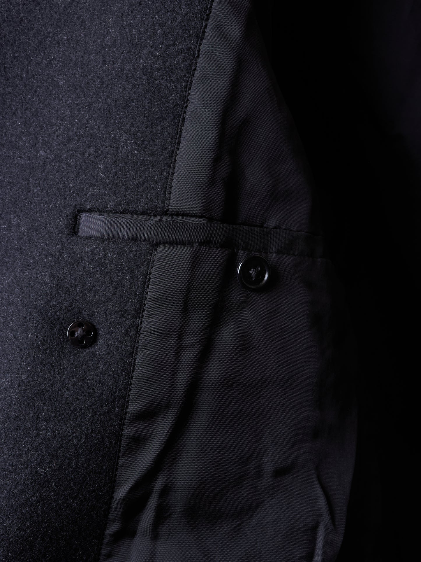 Lad Musician AW11 Charcoal Heavy Melton Wool Wide Collar Peacoat