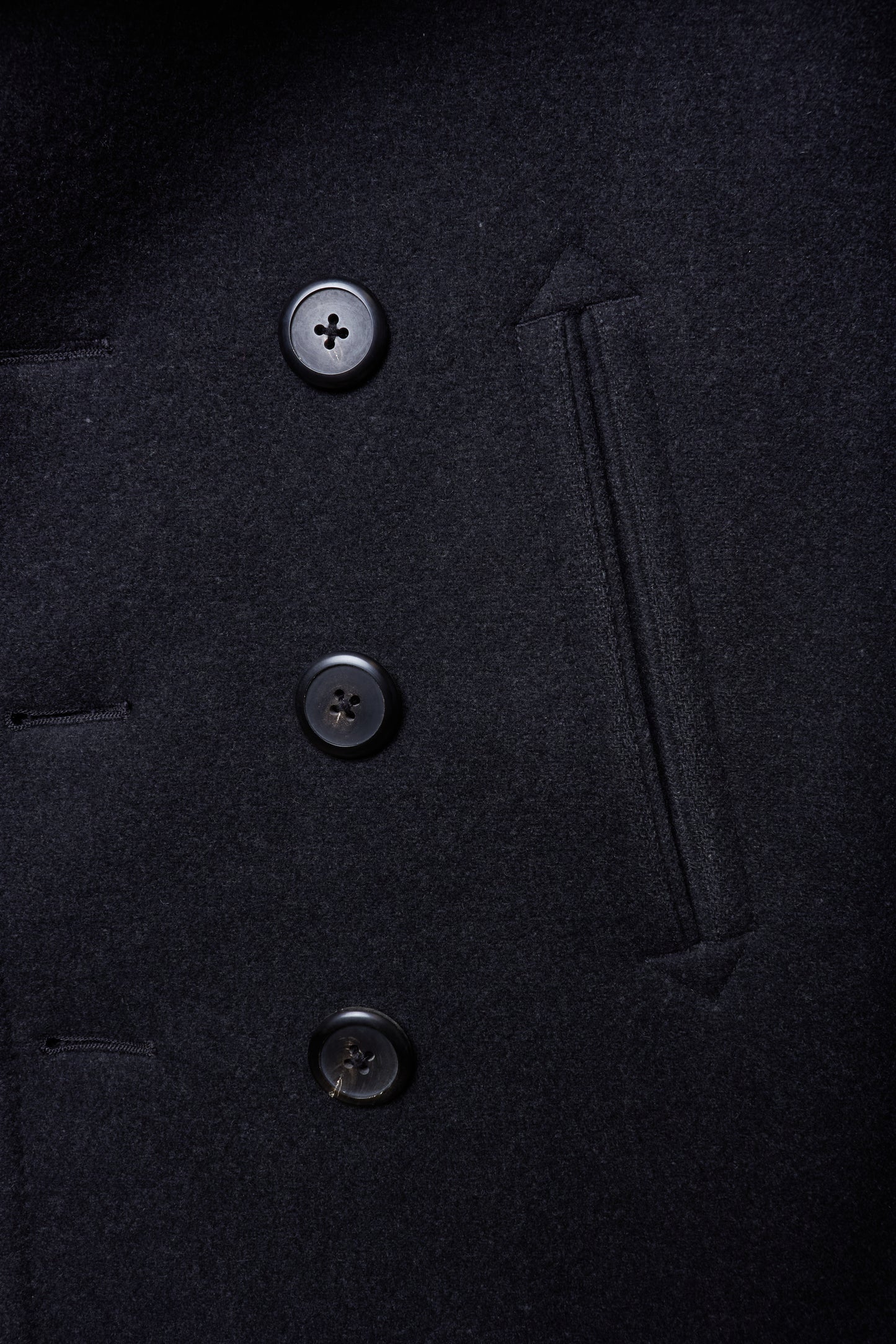 Lad Musician AW11 Charcoal Heavy Melton Wool Wide Collar Peacoat