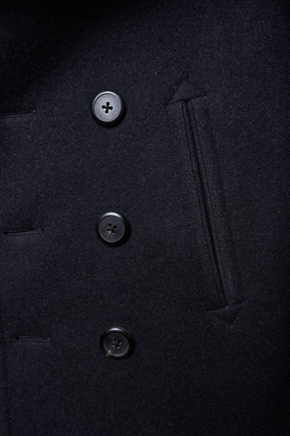 Lad Musician AW11 Charcoal Heavy Melton Wool Wide Collar Peacoat