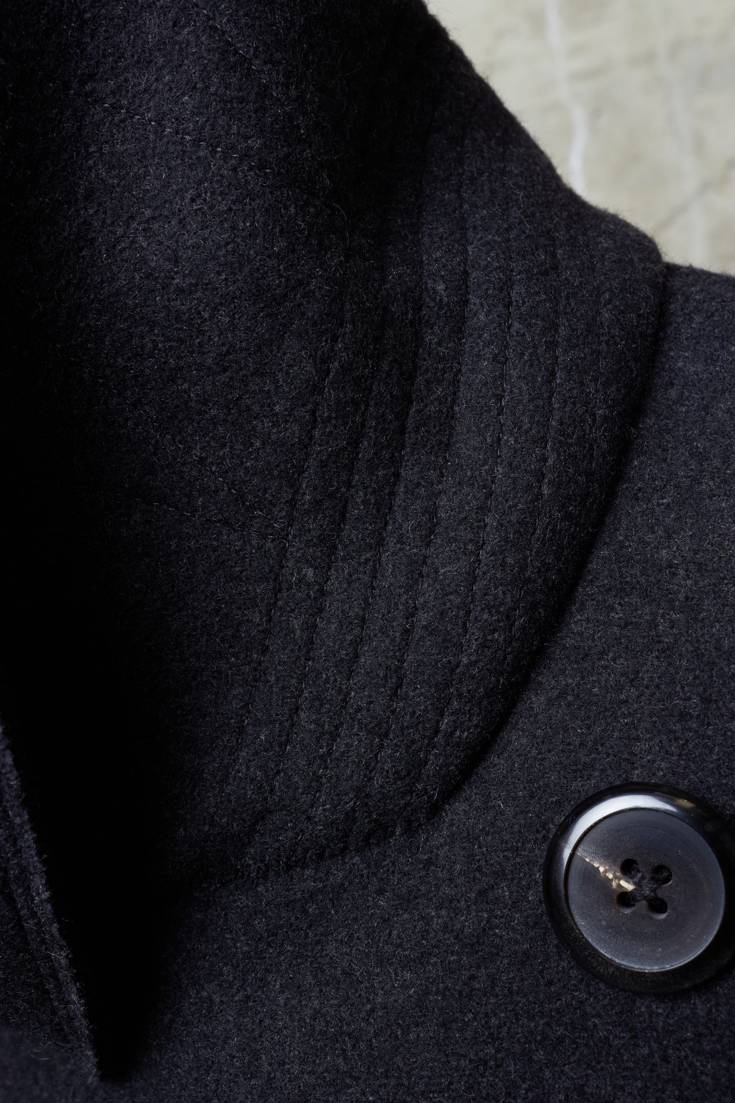 Lad Musician AW11 Charcoal Heavy Melton Wool Wide Collar Peacoat
