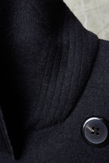 Lad Musician AW11 Charcoal Heavy Melton Wool Wide Collar Peacoat