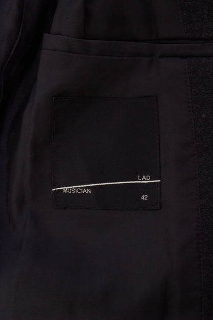 Lad Musician AW11 Charcoal Heavy Melton Wool Wide Collar Peacoat