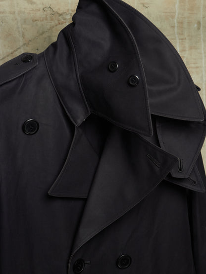 Lad Musician AW11 Dark Navy Cotton Gabardine Trench Coat