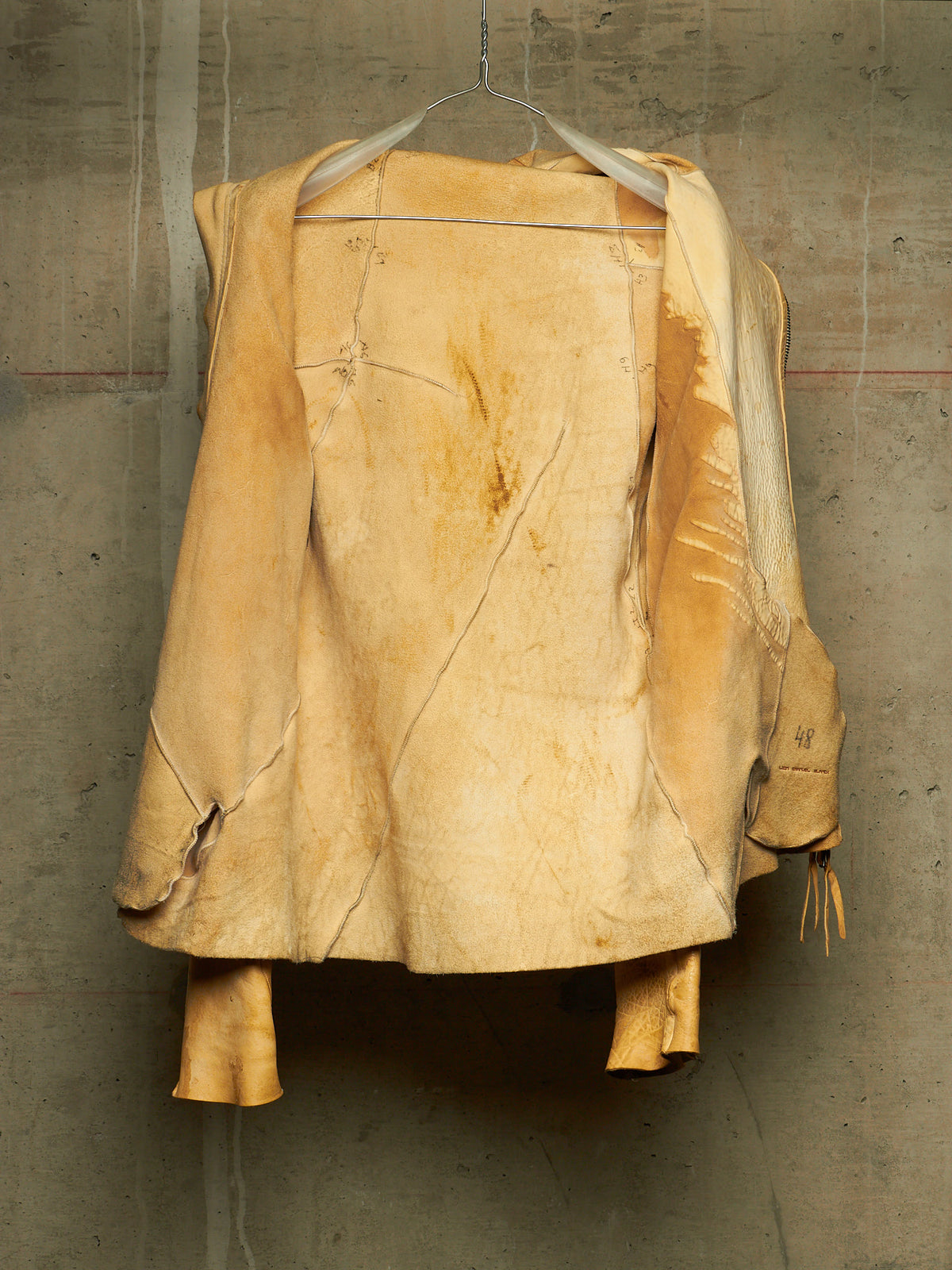 LEON EMANUEL BLANCK 2014 Resin Treated Distortion Hooded Aviator Deerskin Leather Jacket