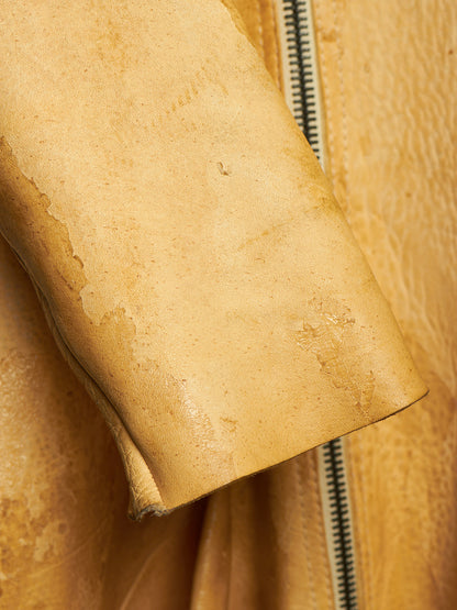 LEON EMANUEL BLANCK 2014 Resin Treated Distortion Hooded Aviator Deerskin Leather Jacket