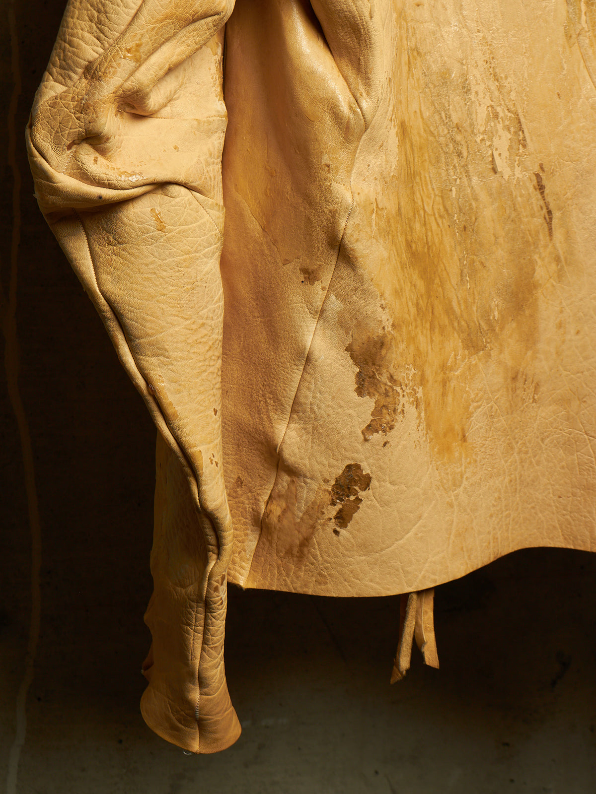 LEON EMANUEL BLANCK 2014 Resin Treated Distortion Hooded Aviator Deerskin Leather Jacket