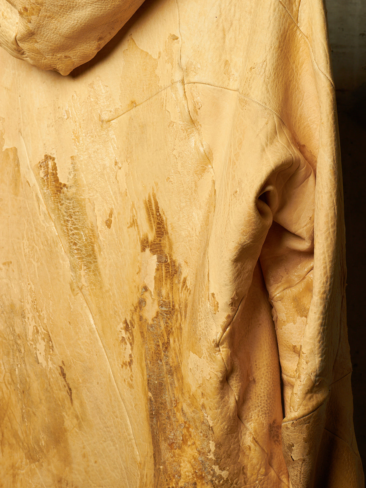 LEON EMANUEL BLANCK 2014 Resin Treated Distortion Hooded Aviator Deerskin Leather Jacket